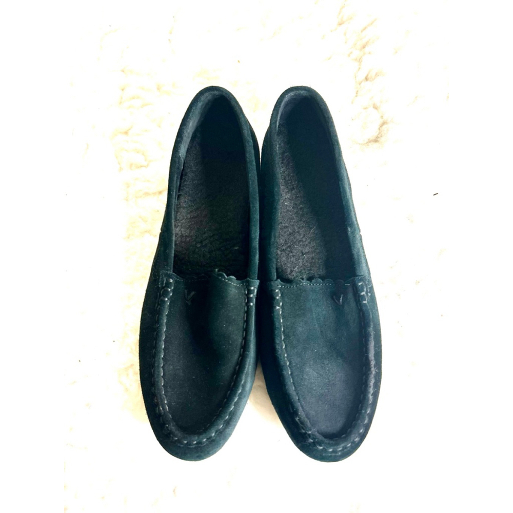 Vionic Haven McKenzie Slipper black suede with faux shearling lining size 11